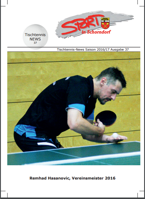 Das Tischtennis Heft 37 (TT News 37) ist da!